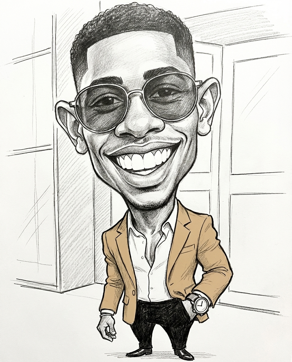 Cartoon portrait after AI transformation